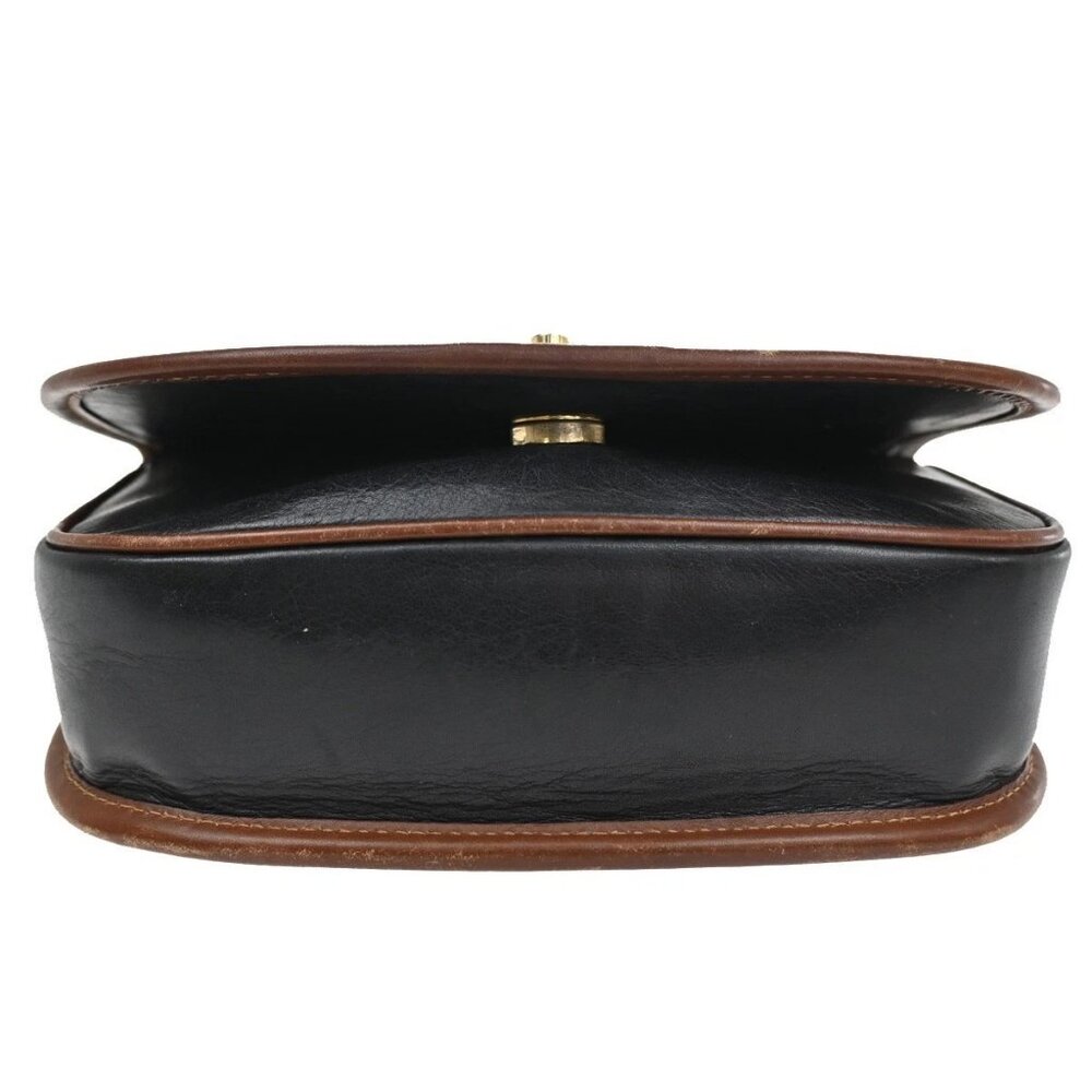 CELINE Ring Logo Shoulder Bag Leather Black Italy GHW 67CA399 - Picture 6 of 15
